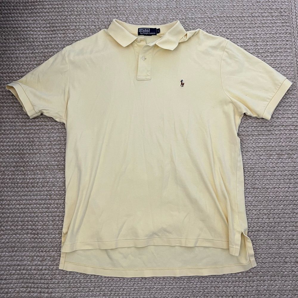 Polo Ralph Lauren yellow polo shirt mens size medium golfing shirt